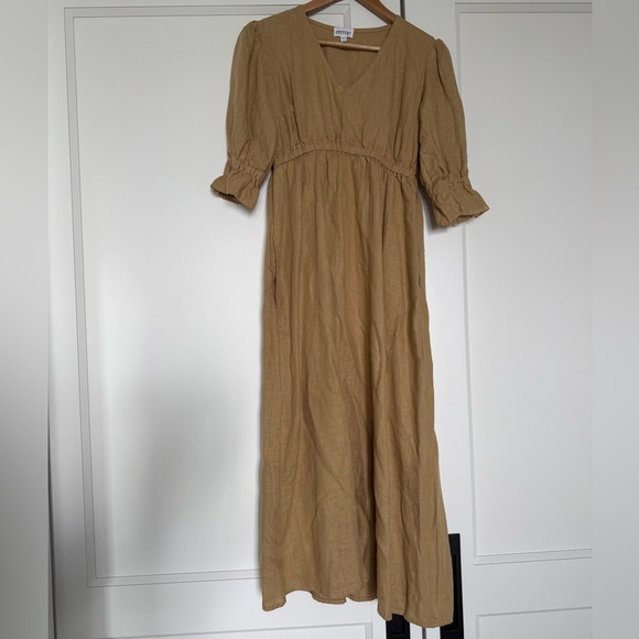 Tan Linen Dress - Picture 6 of 6